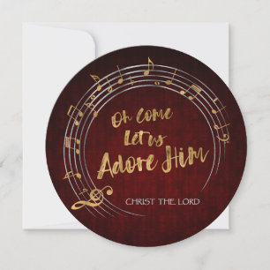 Cartes Pour Fêtes Annuelles VENONS NOUS L'ADORE Hymne de Noël Personnalisé