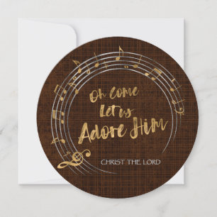 Cartes Pour Fêtes Annuelles VENONS NOUS L'ADORE Hymne de Noël Personnalisé