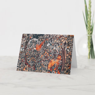 Cartes Pour Fêtes Annuelles VERDURE, ANIMAUX FORESTIERS Pheasant, Renard rouge