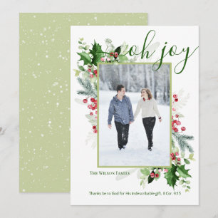 Cartes Pour Fêtes Annuelles Verdure de Noël moderne Salutation religieuse