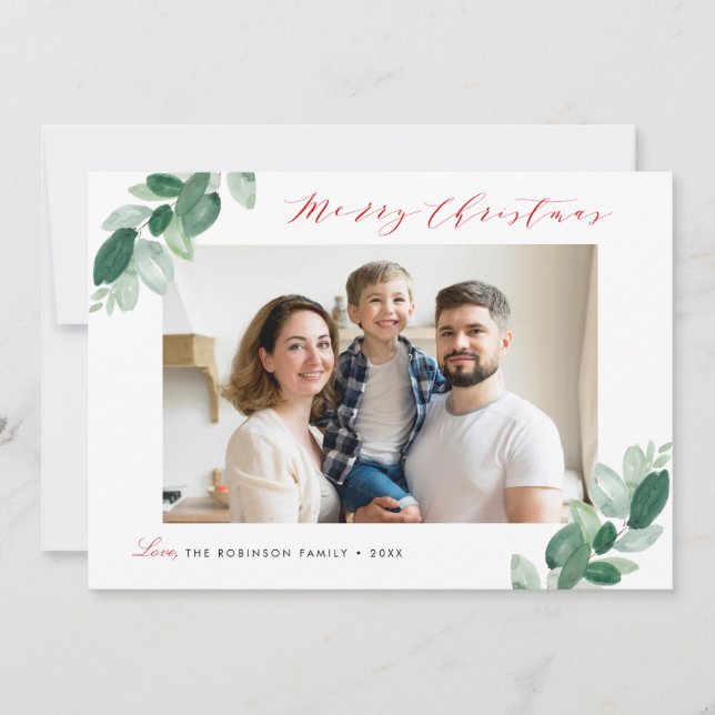 Cartes Pour Fêtes Annuelles verdure d'hiver feuillage noël (Devant)