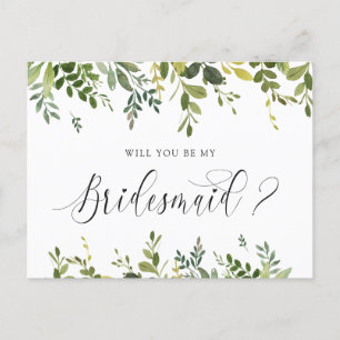 Cartes Pour Fêtes Annuelles Verdure Feuille Foliage Serez-Vous Ma Femme D'Accu