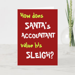 Cartes Pour Fêtes Annuelles Vérificateur comptable   Noël   Père Noël Sleigh J