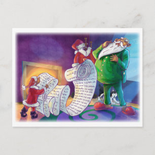 Cartes Pour Fêtes Annuelles Vérifier deux fois Père Noël