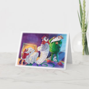 Cartes Pour Fêtes Annuelles Vérifier deux fois Père Noël