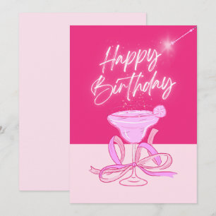Cartes Pour Fêtes Annuelles Verre arc rose brillant Joyeux anniversaire