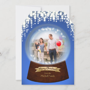 Cartes Pour Fêtes Annuelles Verre de neige d'hiver Fête