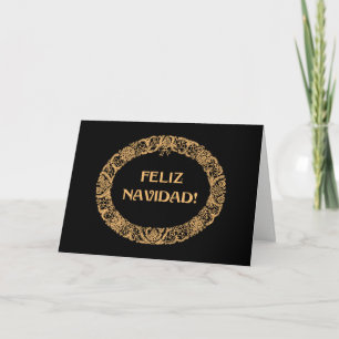Cartes Pour Fêtes Annuelles Verre de Noël espagnol effet or Noir