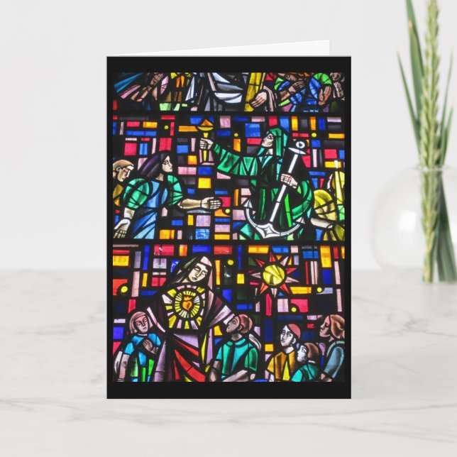 Cartes Pour Fêtes Annuelles verre de tache de Pâques (Devant)