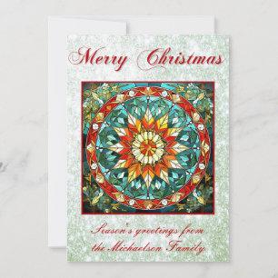 Cartes Pour Fêtes Annuelles Verre Vibrant Floral Mandala Parties scintillant v
