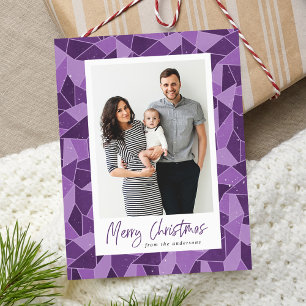 Cartes Pour Fêtes Annuelles Verre violet moderne Joyeux Noël Photo