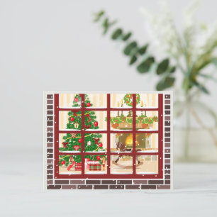 Cartes Pour Fêtes Annuelles Verrouillage à l'intérieur le soir de Noël