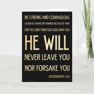 Cartes Pour Fêtes Annuelles Verse biblique scripturaire - Deutéronome 31:6