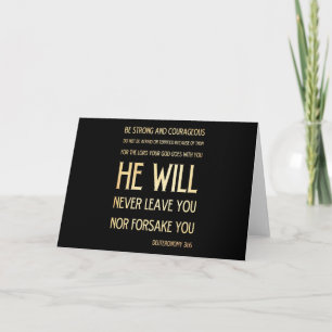 Cartes Pour Fêtes Annuelles Verse biblique scripturaire - Deutéronome 31:6