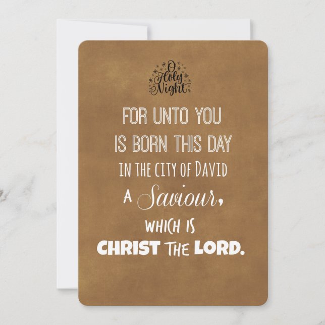 Cartes Pour Fêtes Annuelles Verset de la Bible de Noël (Devant)