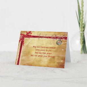 Cartes Pour Fêtes Annuelles Verset de Noël en cadre ruban