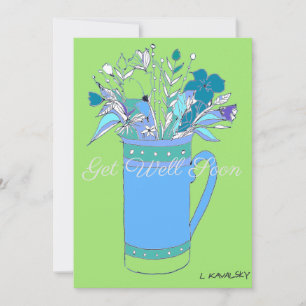 Cartes Pour Fêtes Annuelles Vert ClairColoré Obtenez De Fleurs Bien Dans Une C