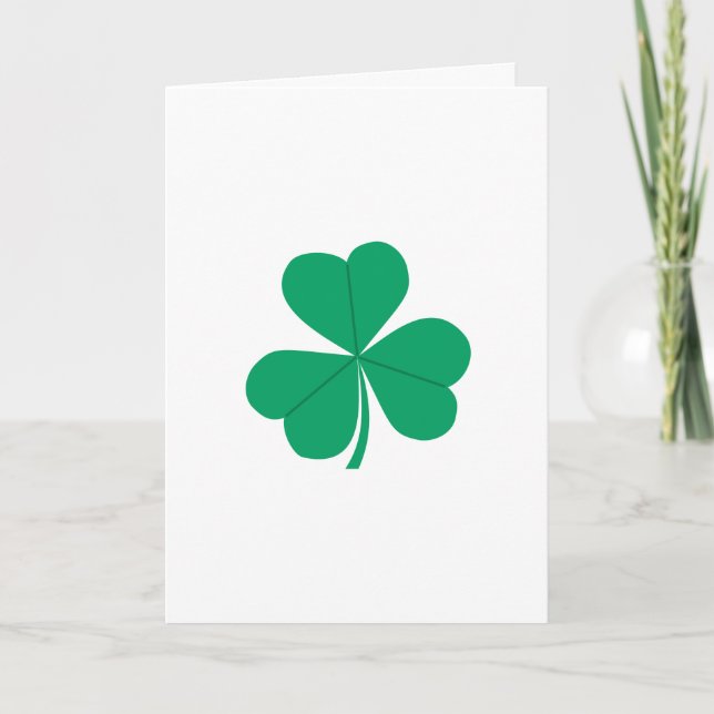 Cartes Pour Fêtes Annuelles Vert de shamrock de la Saint-Patrick Blanc (Devant)