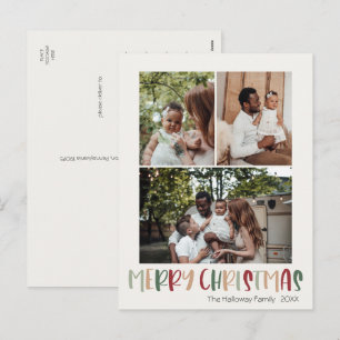 Cartes Pour Fêtes Annuelles Vert Décontracté coloré Noël Vertical 3 Photo