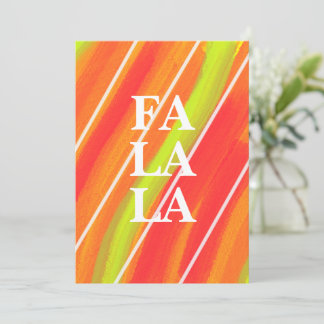 Cartes Pour Fêtes Annuelles Vert et orange vibrant Fa La La festif