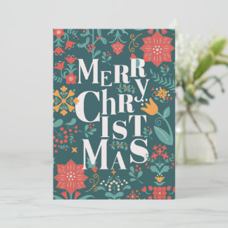 Cartes Pour Fêtes Annuelles Vert et rouge élégant Joyeux Noël