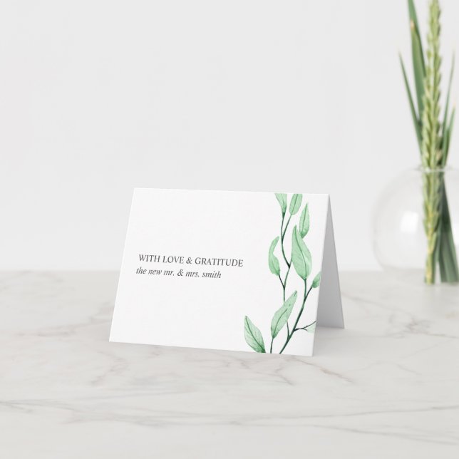 Cartes Pour Fêtes Annuelles Vert éthérée | chic botanique merci (Devant)