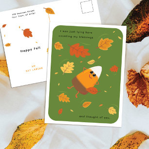 Cartes Pour Fêtes Annuelles Vert Maïs en Chocolat Action de grâce