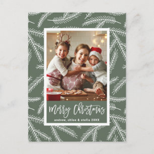 Cartes Pour Fêtes Annuelles Vert sage Pine Branch Joyeux Noël Photo