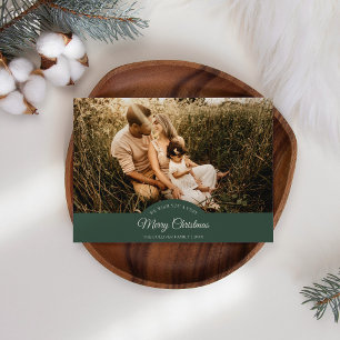Cartes Pour Fêtes Annuelles Vert Très Joyeux Noël Quatre Photo Horizontal