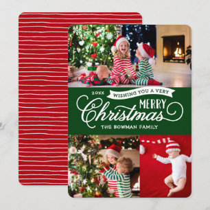 Cartes Pour Fêtes Annuelles Very Merry Christmas Script 3 photo