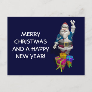 Cartes Pour Fêtes Annuelles Veste drapeau du Père Noël US