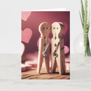 Cartes Pour Fêtes Annuelles Vêtements Anniversaires Couple Avec Coeurs