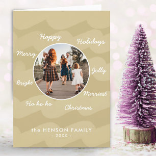 Cartes Pour Fêtes Annuelles Vêtements de Noël doré moderne Vacances de photos