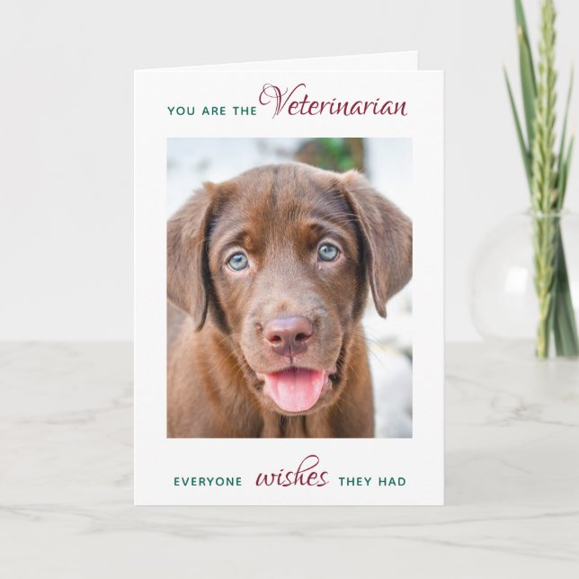 Cartes Pour Fêtes Annuelles Vétérinaire Personnalisé Photo pour animal de comp (Devant)