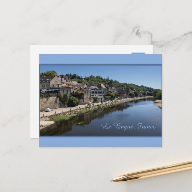 Cartes Pour Fêtes Annuelles Vezere River Le Bugue, Dordogne, France (Devant/Arrière en situation)