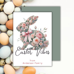 Cartes Pour Fêtes Annuelles Vibes de Pâques Bunny Salutations familiales