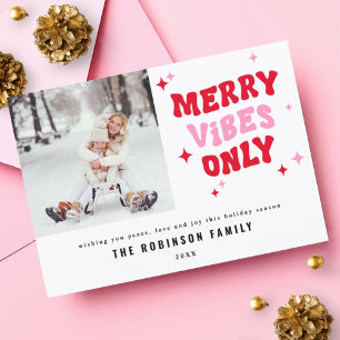 Cartes Pour Fêtes Annuelles Vibes de plaisance uniquement   Photo de Noël mode