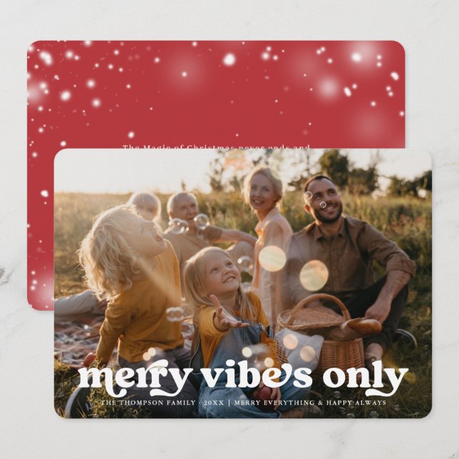 Cartes Pour Fêtes Annuelles Vibes de plaisance uniquement | Vacances de Noël R (Devant / Derrière)