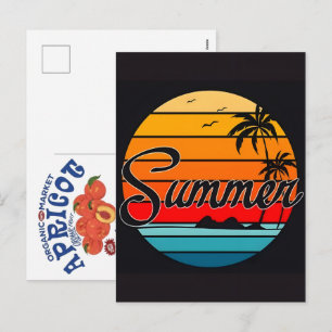 Cartes Pour Fêtes Annuelles Vibes d'été Rétro Plage-Côte Soleil Vintage