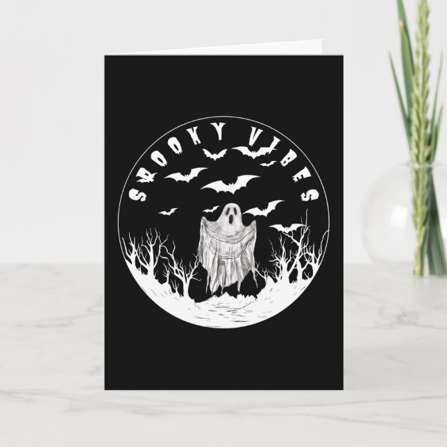 Cartes Pour Fêtes Annuelles Vibes éffrayantes (Devant)