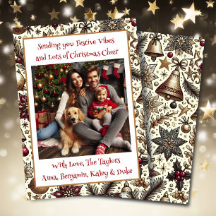 Cartes Pour Fêtes Annuelles Vibes festives et Noël Cheer Family Photo