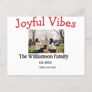 Cartes Pour Fêtes Annuelles Vibes joyeux Noël vacances famille cadeaux photo