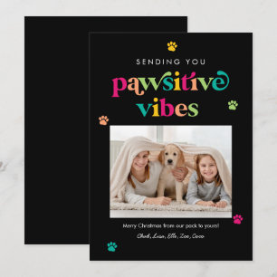 Cartes Pour Fêtes Annuelles Vibes Pawsitive Editable Color Pet Holiday Card
