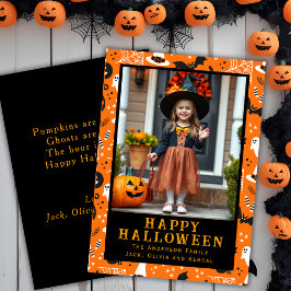 Cartes Pour Fêtes Annuelles Vibes Retro Photo personnalisée Happy Halloween