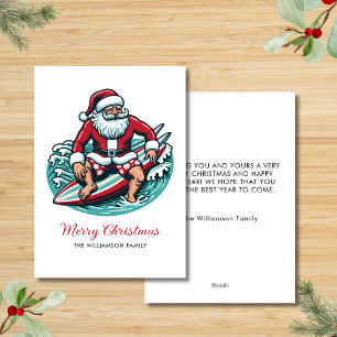 Cartes Pour Fêtes Annuelles Vibes tropicales de Père Noël