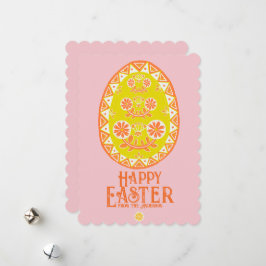 Cartes Pour Fêtes Annuelles Vibrant Art populaire traditionnel Oeuf de Pâques