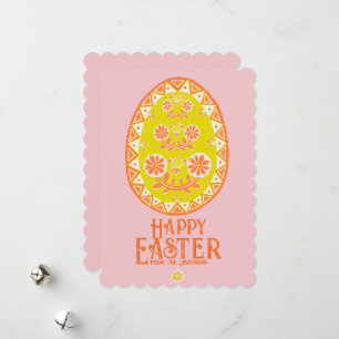 Cartes Pour Fêtes Annuelles Vibrant Art populaire traditionnel Oeuf de Pâques 