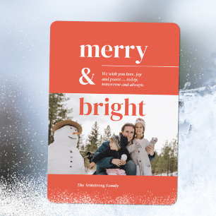 Cartes Pour Fêtes Annuelles Vibrant orange & rouge Joyeux & Bright Photo