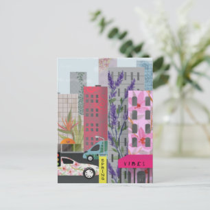 Cartes Pour Fêtes Annuelles Vibrations de la ville printanière   Art urbain fl