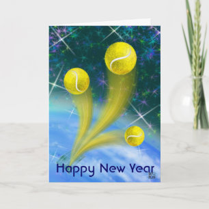 Cartes Pour Fêtes Annuelles Victoire de Tennis Bonne fête du Nouvel An